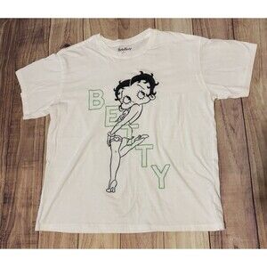 Betty Boop Modern Retro Looking T Shirt Spell Out Size 2XL XXL White